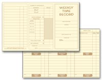 Contractor- Other Forms, Pocket Size Weekly Time Cards