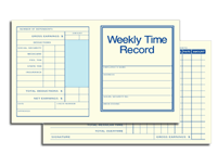Contractor- Other Forms, Weekly Time Records, Pocket Size