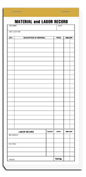 Contractor- Other Forms, Material & Labor Records, Compact