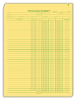 Estimates & Quotes, Pricing Sheets