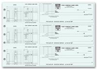3-To-A-Page Checks, 3-On-A-Page Payroll Check With Corner Voucher