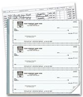 3-To-A-Page Checks, 3-On-A-Page Business Size Checks with Deposit Tickets
