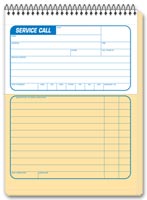 Service Call Books, Service Call Slip/Service Order Book